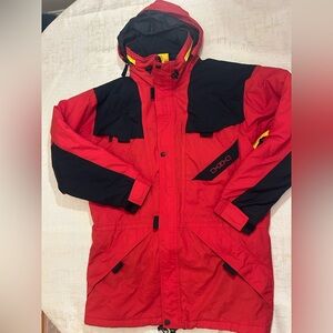 Vintage 90s Helly Hanson Equipe Ski Jacket-  Hooded Red Medium Thinsulate Tech